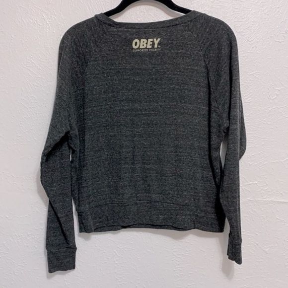 ADOPT a Dog Long Sleeve Grey Sweatshirt Size XS by Obey - Picture 3 of 5